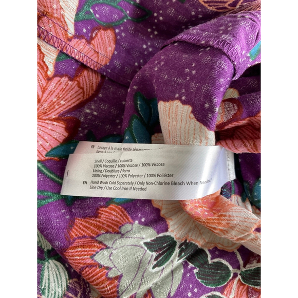 Band of the Free Floral Puff Sleeve Midi Dress Black Multi Size Small NWT Boho - Picture 8 of 9